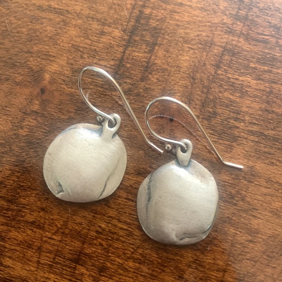 Beautiful silver rose drop earrings - dainty and lightweight.  Only worn once! - Picture 2 of 2